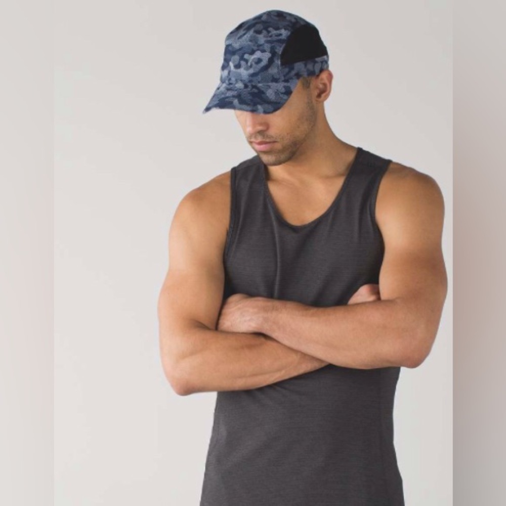Lululemon Surge Run Hat blue white camo vented adjustable lightweight